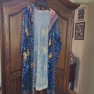 JOHNNY WAS Sasha Floral Print CASHMERE blend Hooded Cardigan Duster.